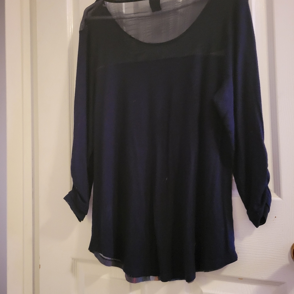 Dolcezza Navy Blue Long Sleeves Shirt size 12 & 3 other blouses size 12 - Picture 7 of 12